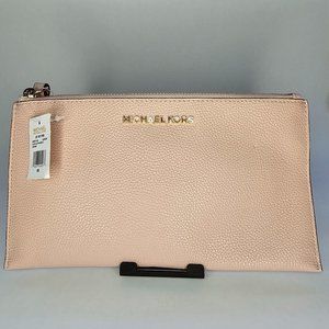 MICHAEL KORS Large Pebbled Leather Wristlet